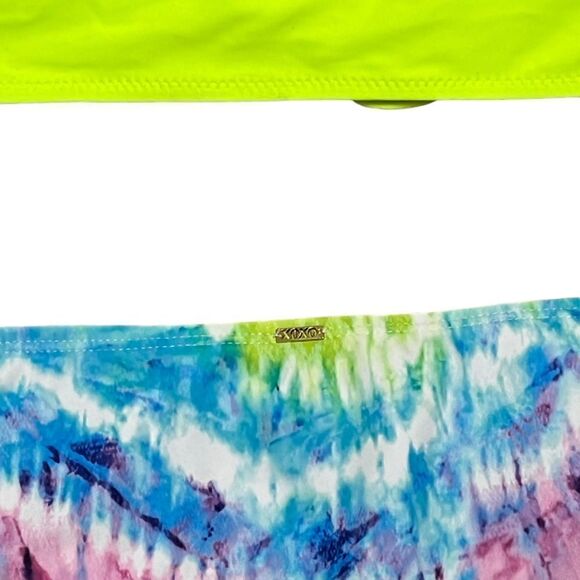 XOXO Junior’s Neon Tie Dye Swimsuit Bikini, Size XL, NWT - Picture 5 of 6